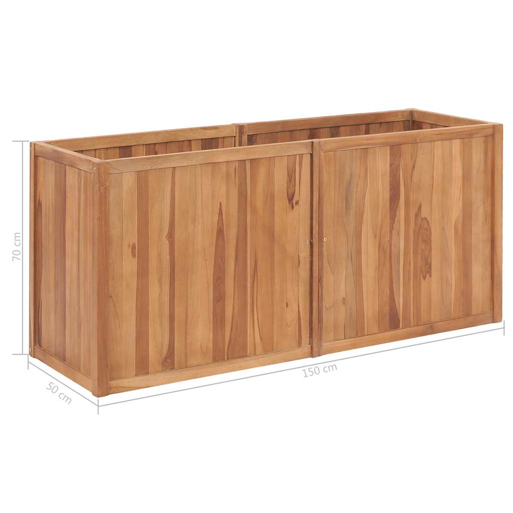 48974 vidaXL Garden Raised Bed 150x50x70 cm Solid Teak Wood