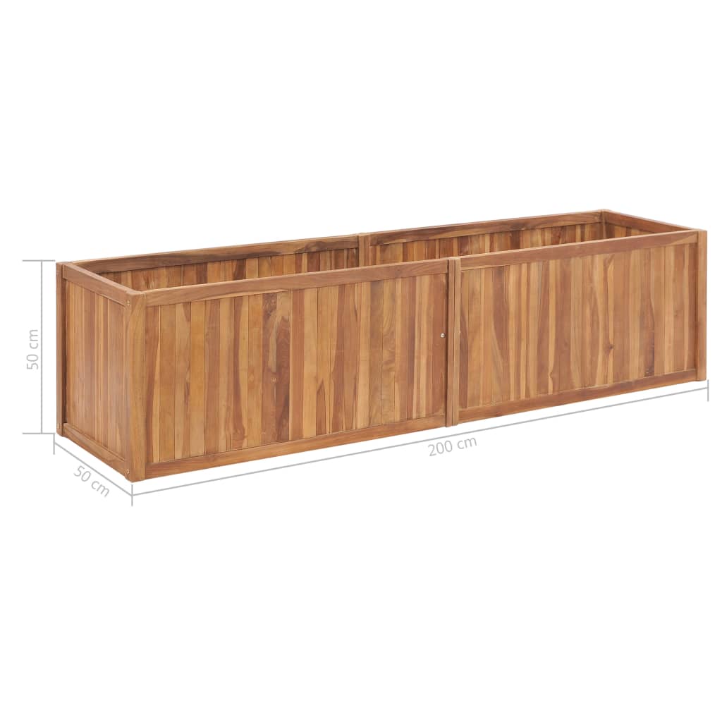 48975 vidaXL Garden Raised Bed 200x50x50 cm Solid Teak Wood