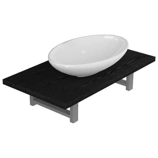 Two Piece Bathroom Furniture Set Ceramic Black Two Piece Bathroom Furniture Set Ceramic Black