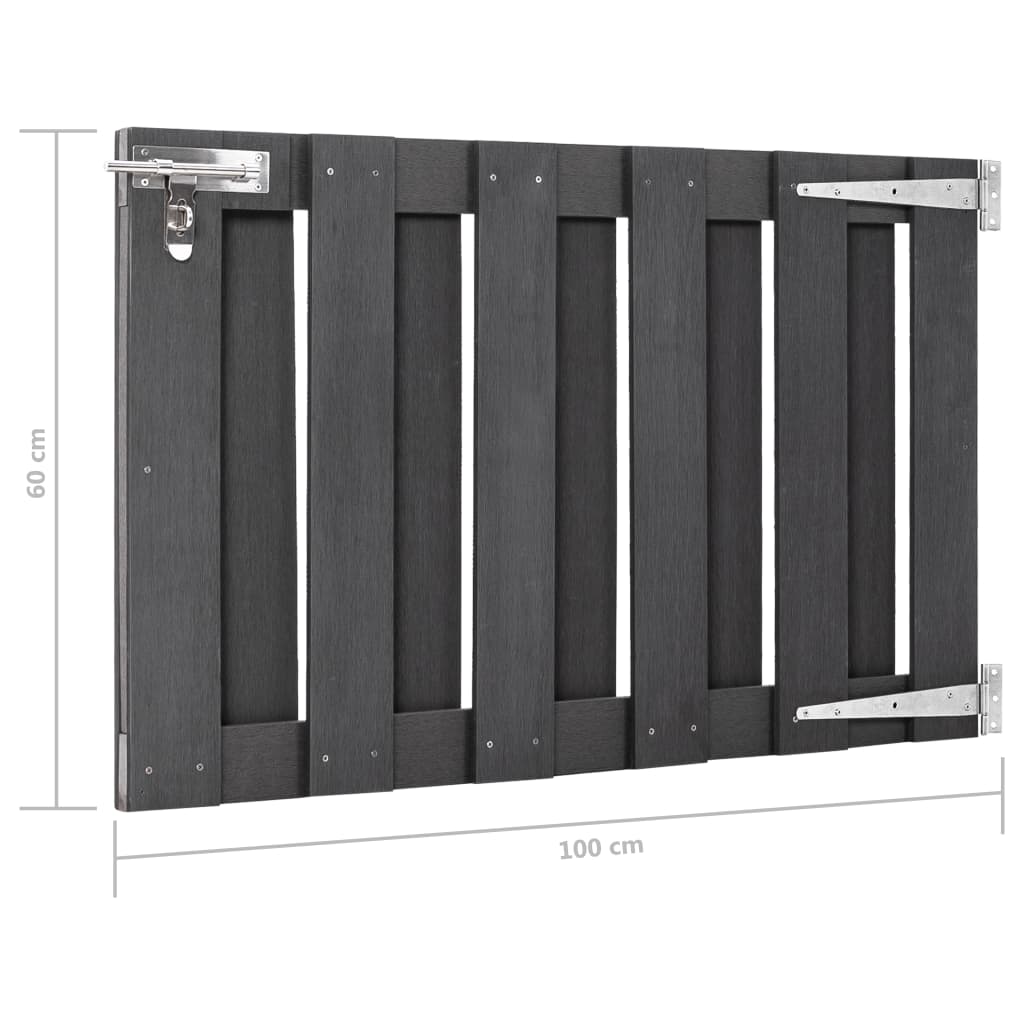 49081 vidaXL Garden Gate WPC 100x60 cm Grey