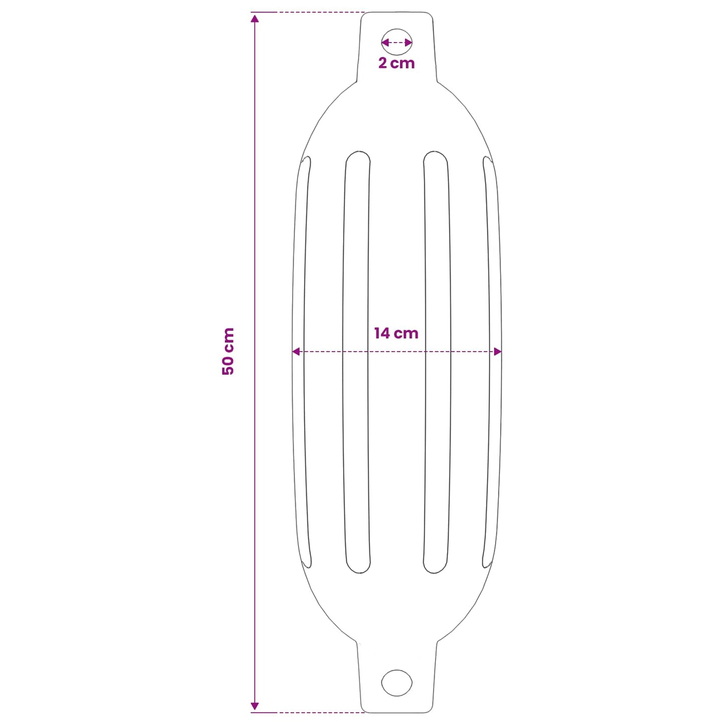 Boat bumpers 3.45 kg 51 x 14 cm Black PVC