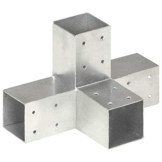 145460 vidaXL Post Connectors 4 pcs X Shape Galvanised Metal 71x71 mm 145460 vidaXL Post Connectors 4 pcs X Shape Galvanised Metal 71x71 mm