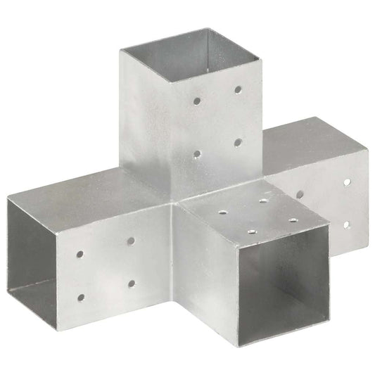 145468 vidaXL Post Connectors 4 pcs X Shape Galvanised Metal 81x81 mm 145468 vidaXL Post Connectors 4 pcs X Shape Galvanised Metal 81x81 mm