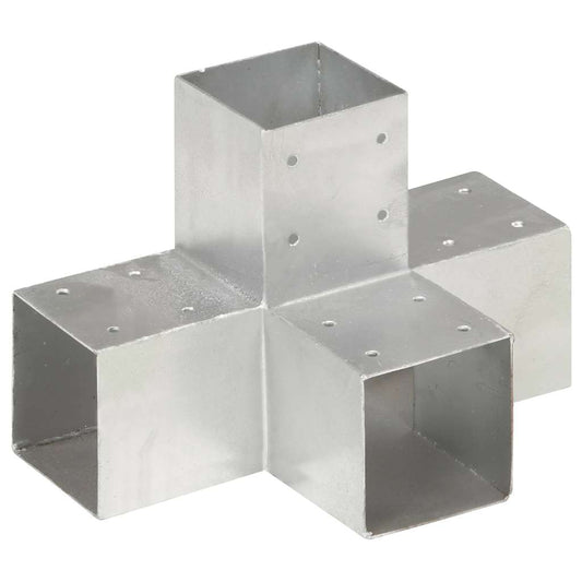 145476 vidaXL Post Connectors 4 pcs X Shape Galvanised Metal 91x91 mm 145476 vidaXL Post Connectors 4 pcs X Shape Galvanised Metal 91x91 mm