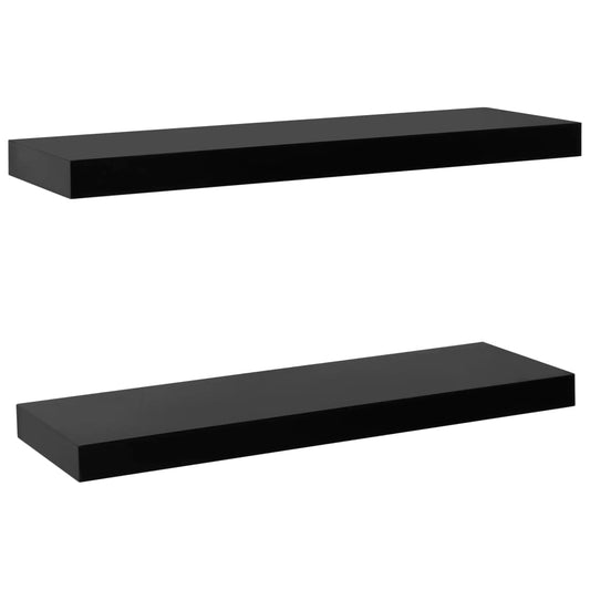 Floating Wall Shelves 2 pcs Black 60x20x3.8 cm Floating Wall Shelves 2 pcs Black 60x20x3.8 cm