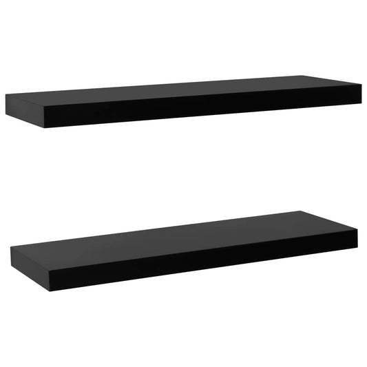 Floating Wall Shelves 2 pcs Black 80x20x3.8 cm Floating Wall Shelves 2 pcs Black 80x20x3.8 cm