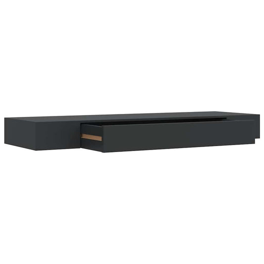 Floating Wall Shelf with Drawer Black 80x25x8 cm Floating Wall Shelf with Drawer Black 80x25x8 cm