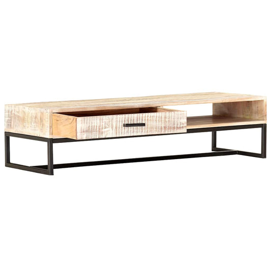 287329 vidaXL Coffee Table White 117x50x30 cm Solid Acacia Wood 287329 vidaXL Coffee Table White 117x50x30 cm Solid Acacia Wood