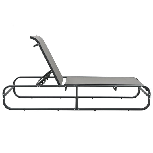 Sun Lounger | Grey | Aluminium and Textilene | Standard Sun Lounger | Grey | Aluminium and Textilene | Standard