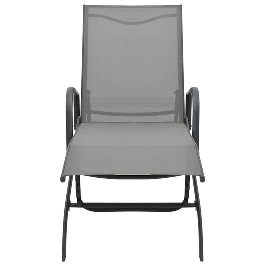 47845 vidaXL Sun Lounger Steel and Textilene 47845 vidaXL Sun Lounger Steel and Textilene