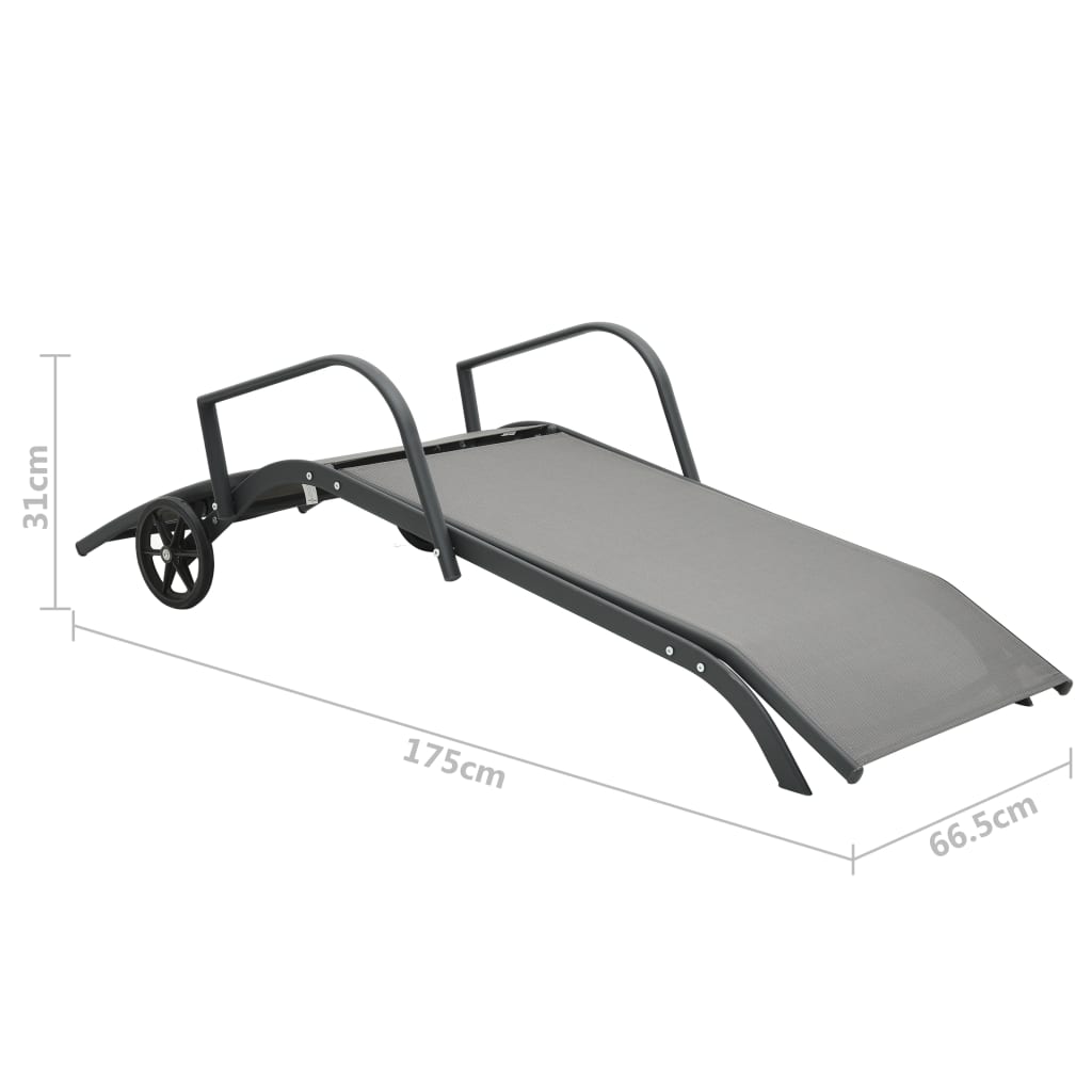 47845 vidaXL Sun Lounger Steel and Textilene