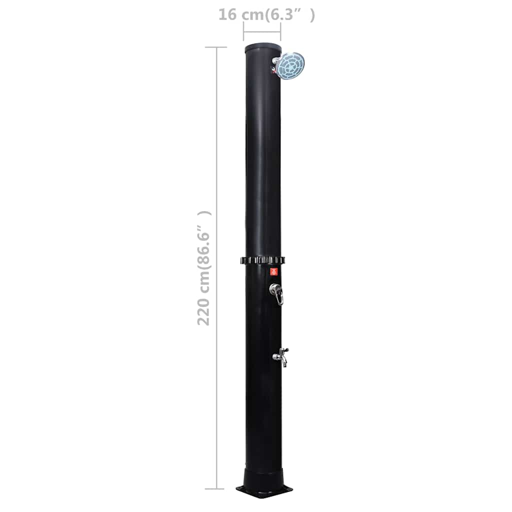 92392 vidaXL Outdoor Solar Shower with Shower Head and Faucet 40 L