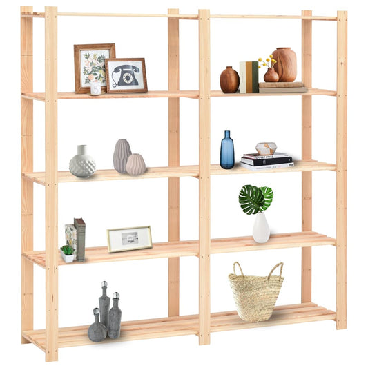 5-Tier Storage Racks 2 pcs 170x38x170 cm Solid Pinewood 500 kg 5-Tier Storage Racks 2 pcs 170x38x170 cm Solid Pinewood 500 kg