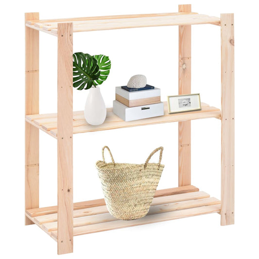3-Tier Storage Racks 2 pcs 80x38x90 cm Solid Pinewood 150 kg 3-Tier Storage Racks 2 pcs 80x38x90 cm Solid Pinewood 150 kg