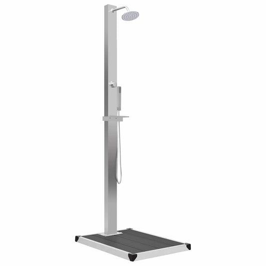 Outdoor Shower with Tray WPC Stainless Steel Outdoor Shower with Tray WPC Stainless Steel