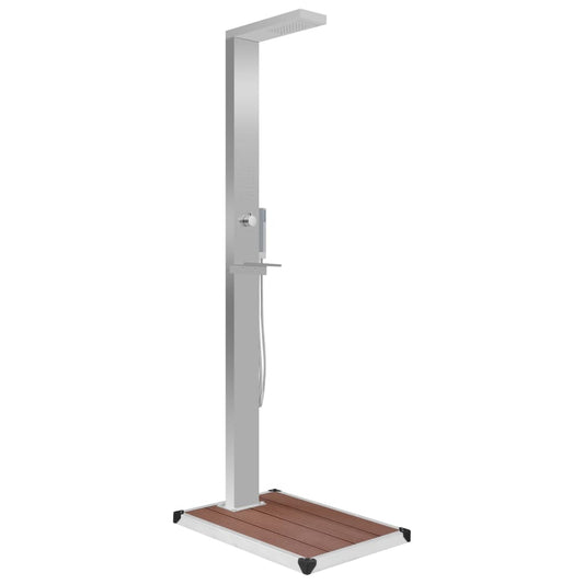 Outdoor Shower with Tray WPC Stainless Steel Outdoor Shower with Tray WPC Stainless Steel