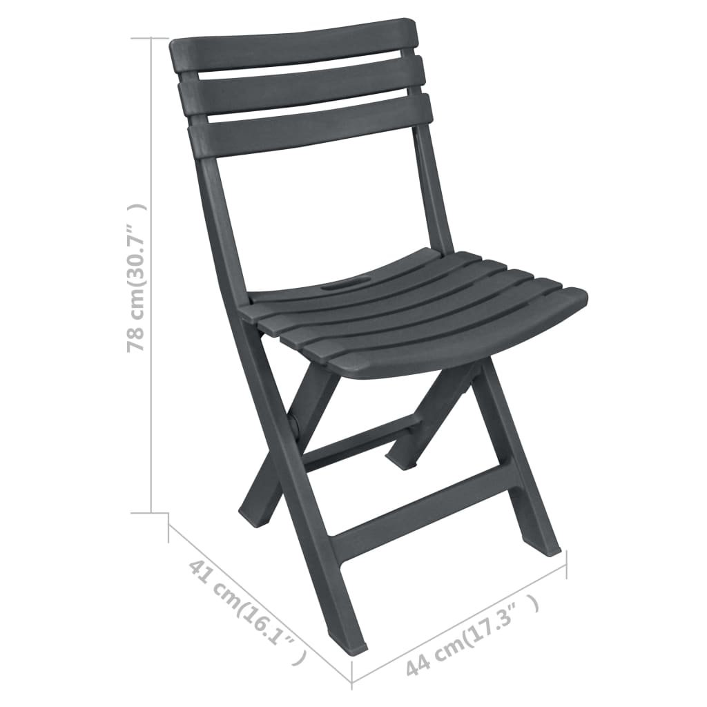 Garden Bistro Set | Anthracite | Plastic | Compact | Foldable