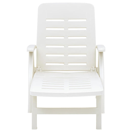 48754 vidaXL Folding Sun Lounger Plastic White 48754 vidaXL Folding Sun Lounger Plastic White