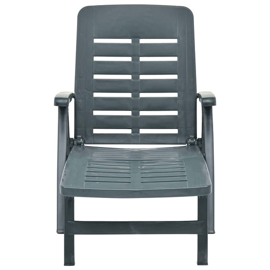 48755 vidaXL Folding Sun Lounger Plastic Green 48755 vidaXL Folding Sun Lounger Plastic Green