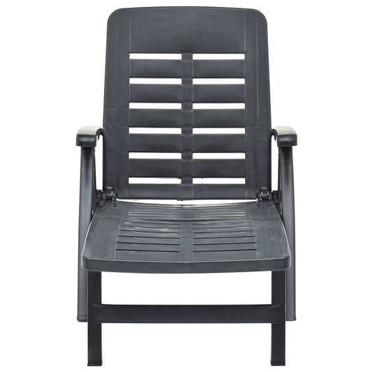 48756 vidaXL Folding Sun Lounger Plastic Anthracite 48756 vidaXL Folding Sun Lounger Plastic Anthracite
