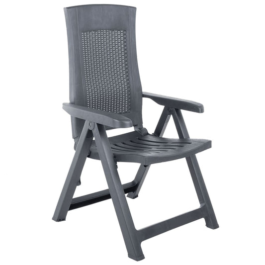 Garden Chair | Set of 2 | Anthracite | Plastic | Standard | Foldable Garden Chair | Set of 2 | Anthracite | Plastic | Standard | Foldable