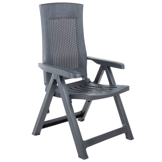 Reclining Folding Chairs 2 pcs Plastic Anthracite Reclining Folding Chairs 2 pcs Plastic Anthracite