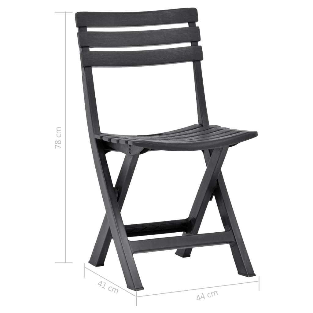Folding Chairs 2 pcs Plastic Anthracite