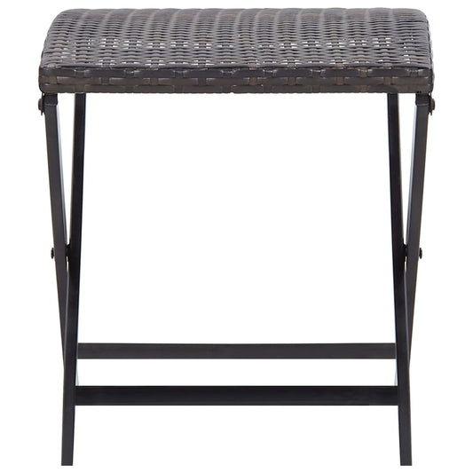 Folding Stool Poly Rattan Brown Folding Stool Poly Rattan Brown