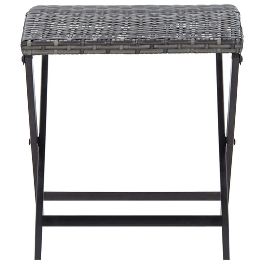 Folding Stool Poly Rattan Grey Folding Stool Poly Rattan Grey