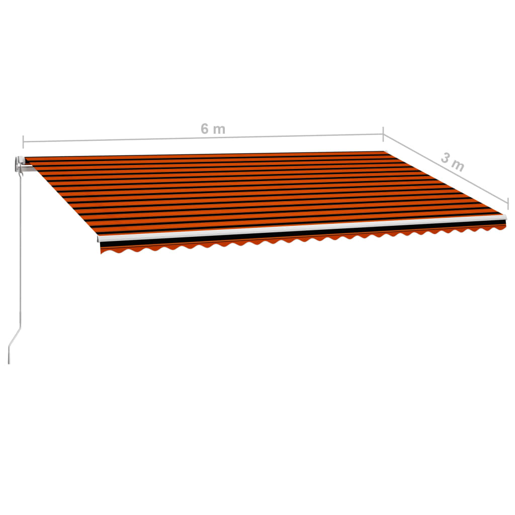 Retractable Awning Orange and Brown 600 x 300 cm