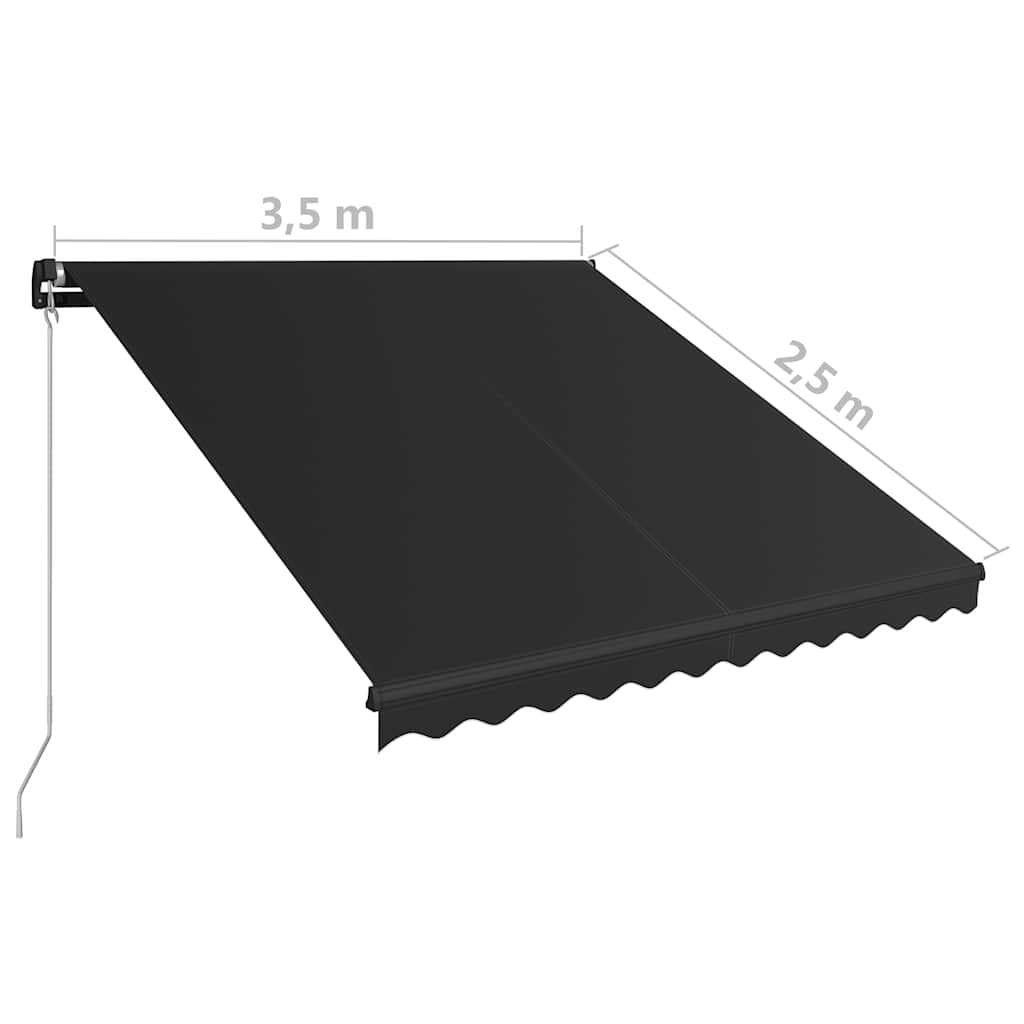 Manual Retractable Awning 350x250 cm Anthracite