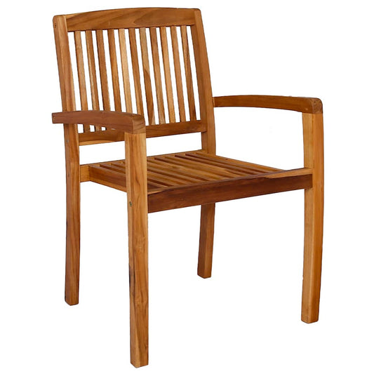 Stacking Garden Dining Chairs 2 pcs Solid Teak Wood Stacking Garden Dining Chairs 2 pcs Solid Teak Wood