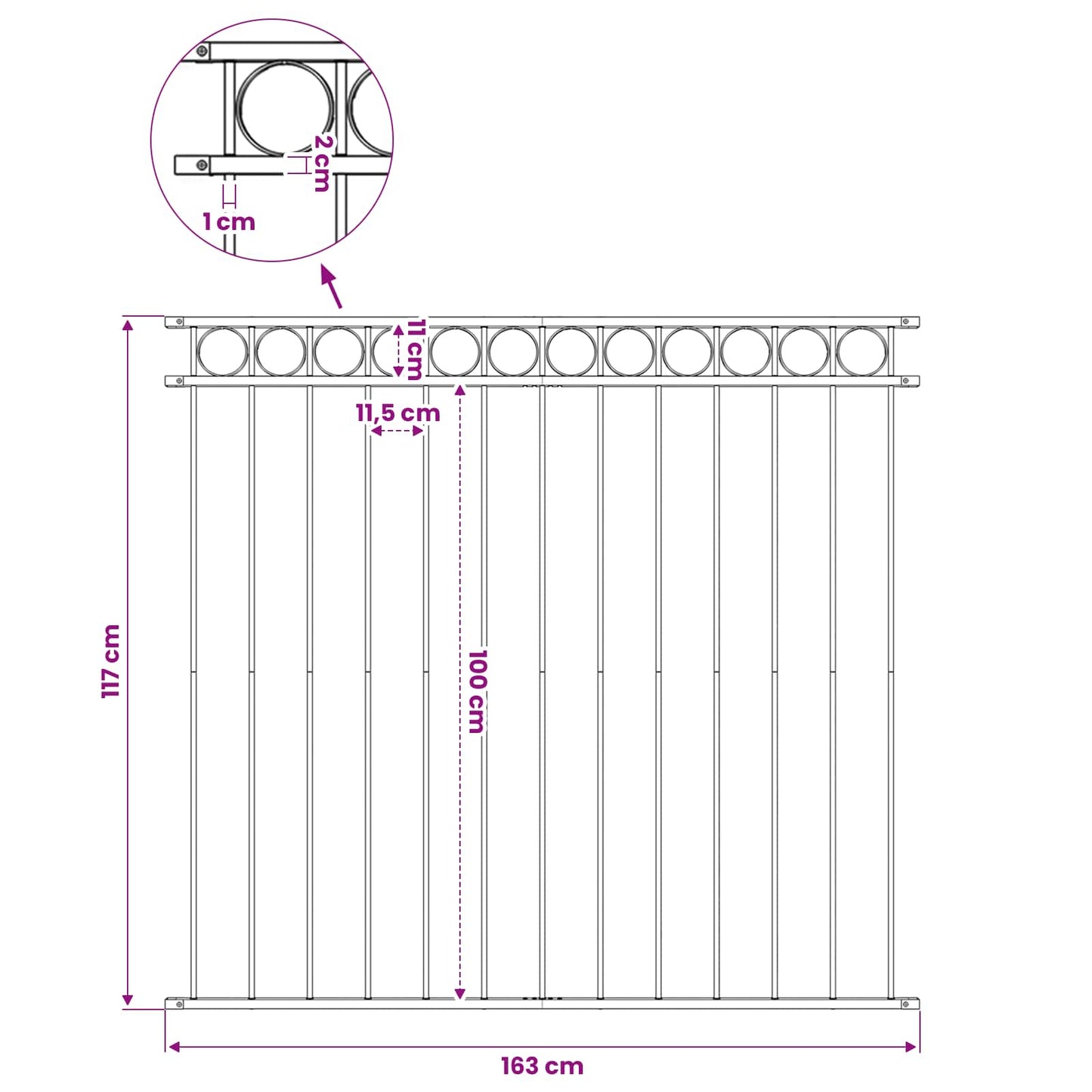 Fence Panel "Assen" Steel 163x120 cm Black