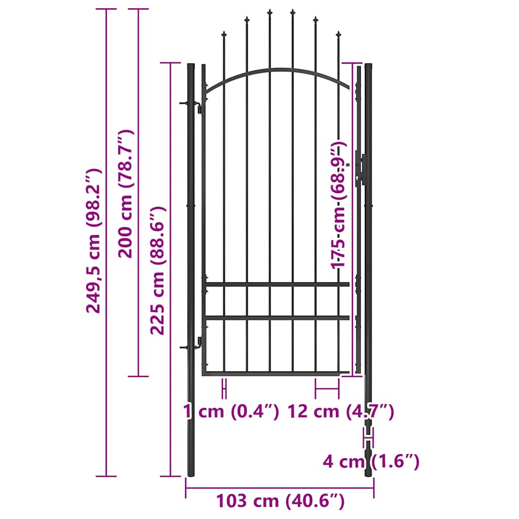Garden Gate Woerden Steel 1x2 m Black
