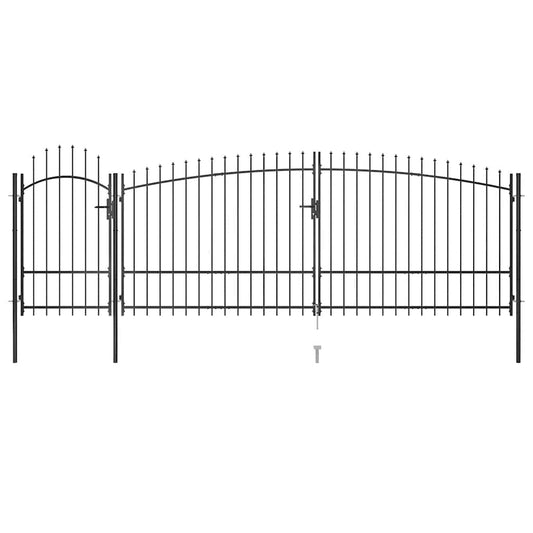Garden Fence Gate Woerden with Spear Top 5x1.75 m Black Garden Fence Gate Woerden with Spear Top 5x1.75 m Black
