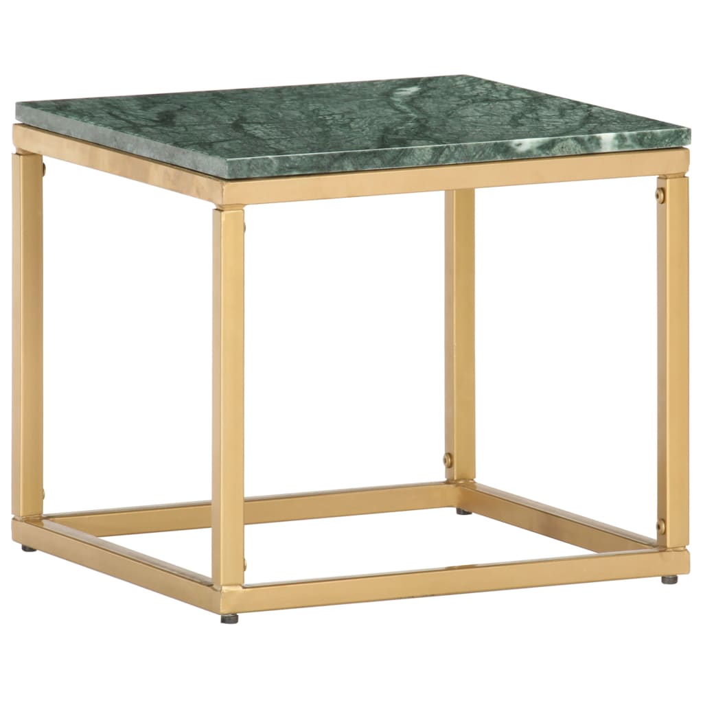 286437 vidaXL Coffee Table Green 40x40x35 cm Real Stone with Marble Texture