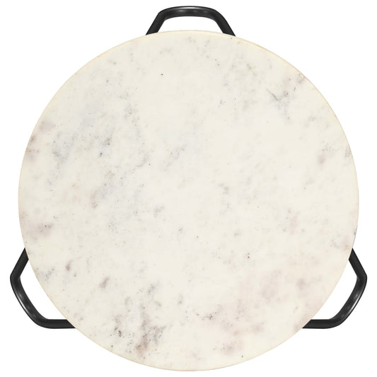 Coffee Table White 40x40x40 cm Real Stone with Marble Texture Coffee Table White 40x40x40 cm Real Stone with Marble Texture