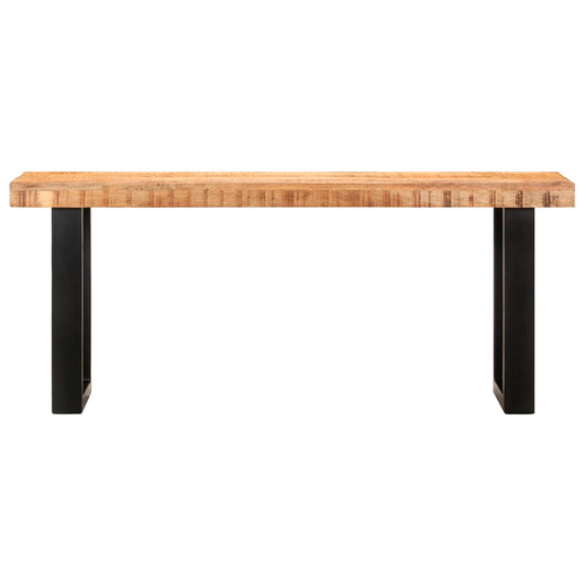 Bench 110 cm Solid Rough Mango Wood and Steel Bench 110 cm Solid Rough Mango Wood and Steel