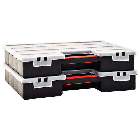 Assortment Boxes 2 pcs with Adjustable Dividers 460x325x80 mm Plastic Assortment Boxes 2 pcs with Adjustable Dividers 460x325x80 mm Plastic