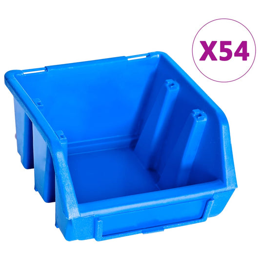 96 Piece Storage Bin Kit with Wall Panels Blue 96 Piece Storage Bin Kit with Wall Panels Blue