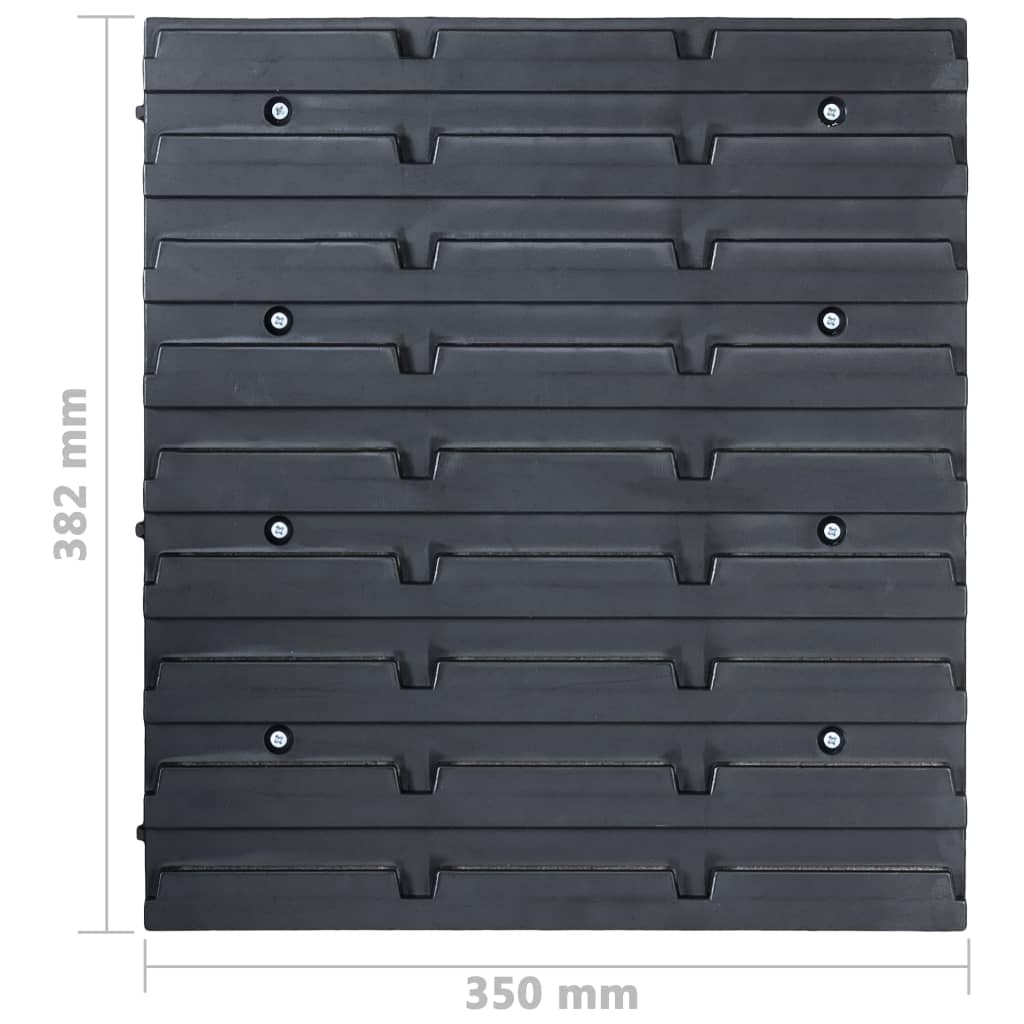 146282 vidaXL 96 Piece Storage Bin Kit with Wall Panels Blue