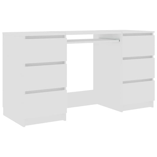 Writing Desk White 140x50x77 cm Engineered Wood Writing Desk White 140x50x77 cm Engineered Wood