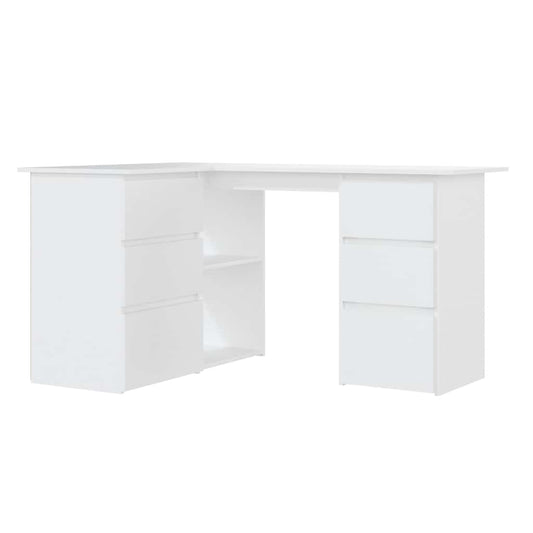 801089 vidaXL Corner Desk White 145x100x76 cm Engineered Wood 801089 vidaXL Corner Desk White 145x100x76 cm Engineered Wood
