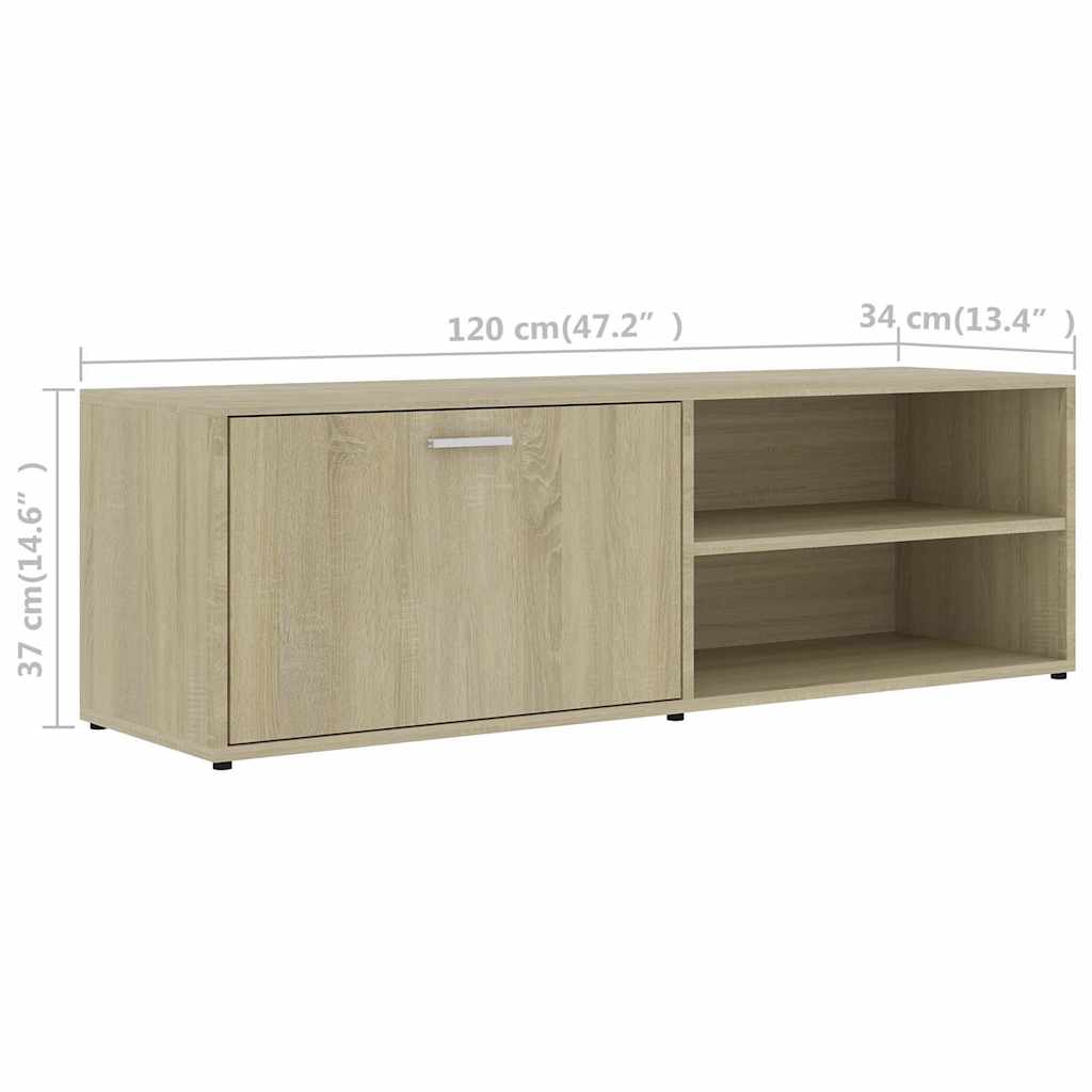 801155 vidaXL TV Cabinet Sonoma Oak 120x34x37 cm Engineered Wood