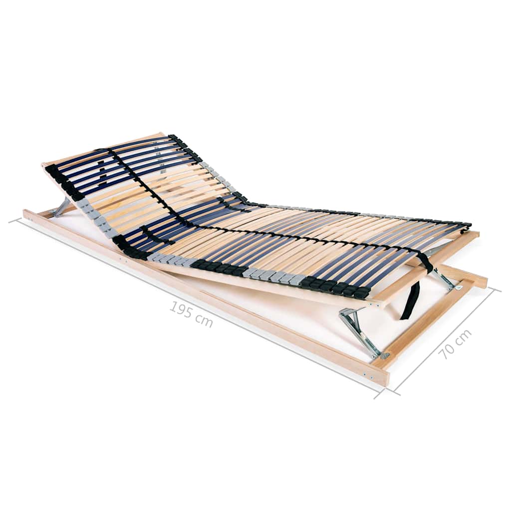 Slatted Bed Bases without Mattress 2 pcs with 42 Slats 70x200 cm