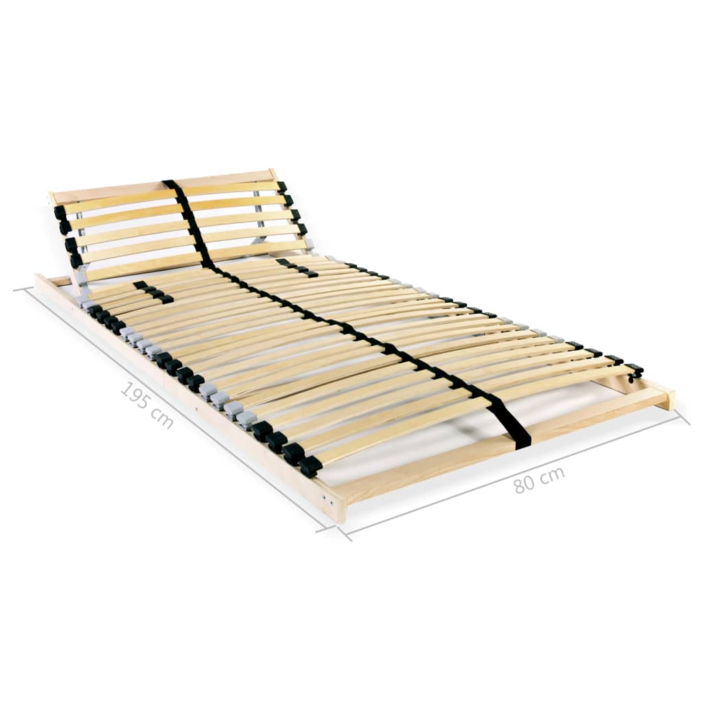 Slatted Bed Bases without Mattress 2 pcs with 28 Slats 80x200cm