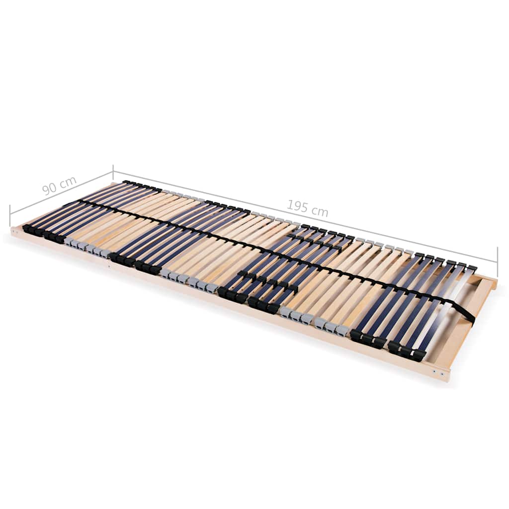 Slatted Bed Bases without Mattress 2 pcs with 42 Slats 90x200cm
