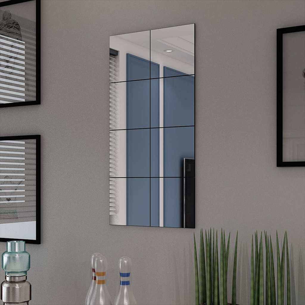 Frameless Mirror Tiles Glass 16 pcs 20,5 cm
