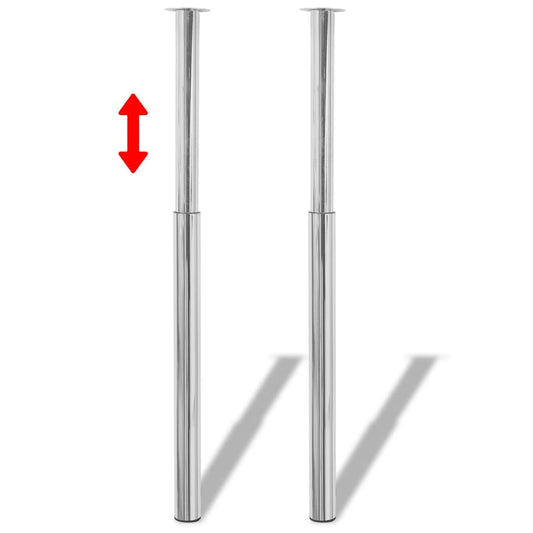 Telescopic Table Legs 4 pcs Chrome 710 mm-1100 mm Telescopic Table Legs 4 pcs Chrome 710 mm-1100 mm