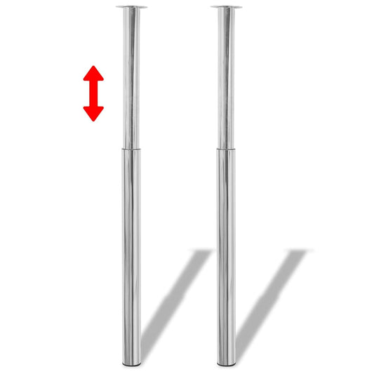 Telescopic Table Legs 4 pcs Chrome 710 mm-1100 mm Telescopic Table Legs 4 pcs Chrome 710 mm-1100 mm